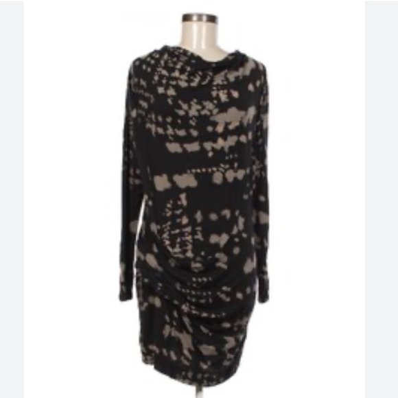 Anthropologie x Sandwich_ Draped dress Cowl neckline Abstract print tie dye sz M - Picture 1 of 12